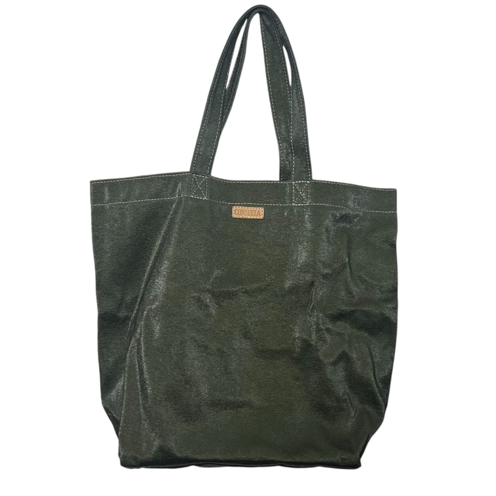 Consuela Grab n’ Go Zack Tote OS Olive Green Metallic Canvas Shoulder Bag